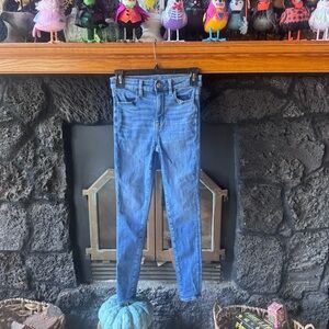 AE size 0 super hi-rise jegging jeans American Eagle Outfitters Blue Skinny